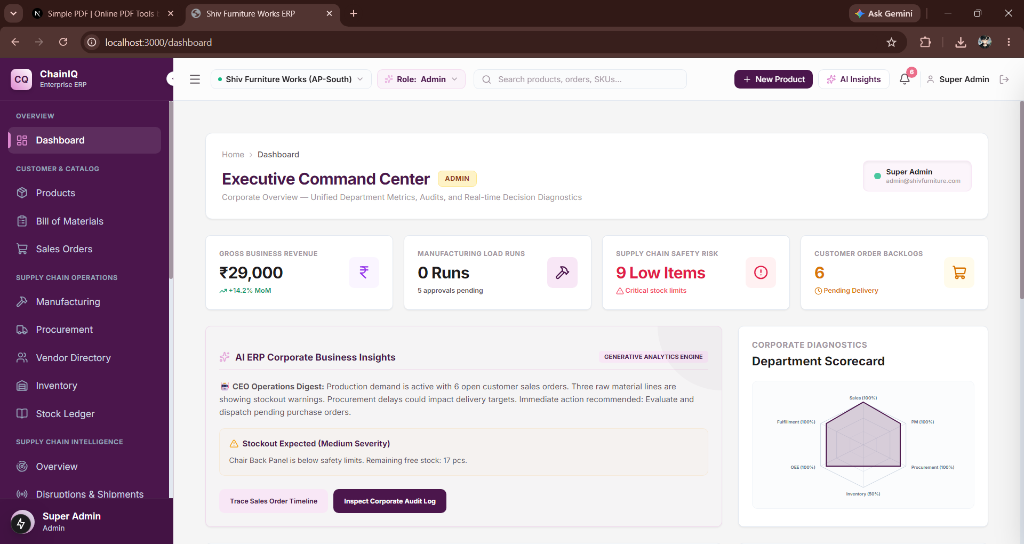 ChainIQ ERP — Supply-Chain Intelligence Engine